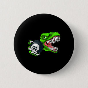 Badge Rond 5 Cm Billard Drôle T-rex Art Billard Jouant au Pool P