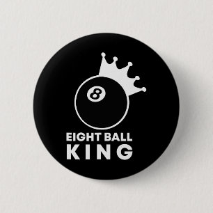 Badge Rond 5 Cm Billard Huit Ball King 8 Ball Pool Joueur Lucky