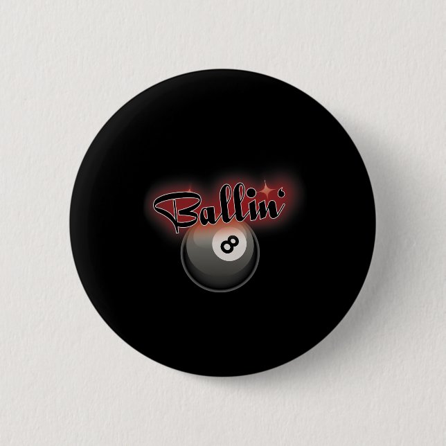 Badge Rond 5 Cm Billard Pool 8 Bal S (Devant)