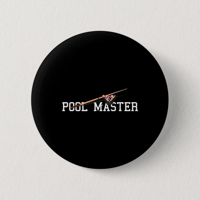 Badge Rond 5 Cm Billard Pool Master Pour Les Amateurs De Piscine P (Devant)