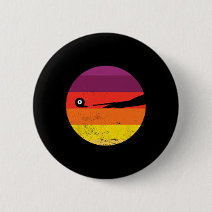 Badge Rond 5 Cm Billard rétro Silhouette Pool Table Snooker Pyra