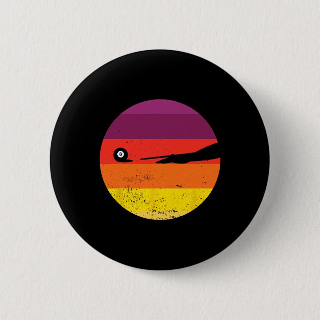 Badge Rond 5 Cm Billard rétro Silhouette Pool Table Snooker Pyra (Devant)