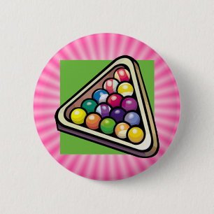 Badge Rond 5 Cm Billard rose