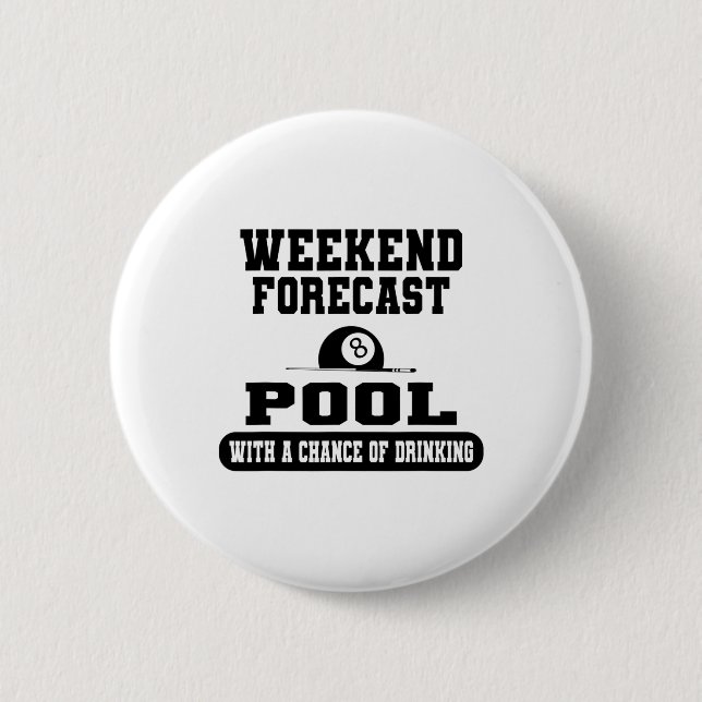 Badge Rond 5 Cm Billiards Weekend Prévision Billiard Pool Joueurs  (Devant)