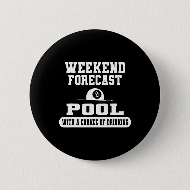 Badge Rond 5 Cm Billiards Weekend Prévision Billiard Pool Joueurs  (Devant)
