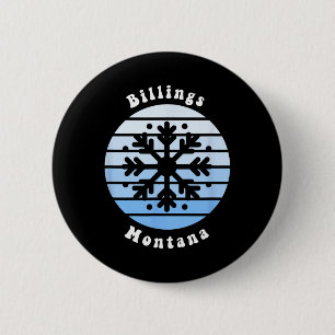 Badge Rond 5 Cm Billings Montana Snowflake Noël hiver Souvent