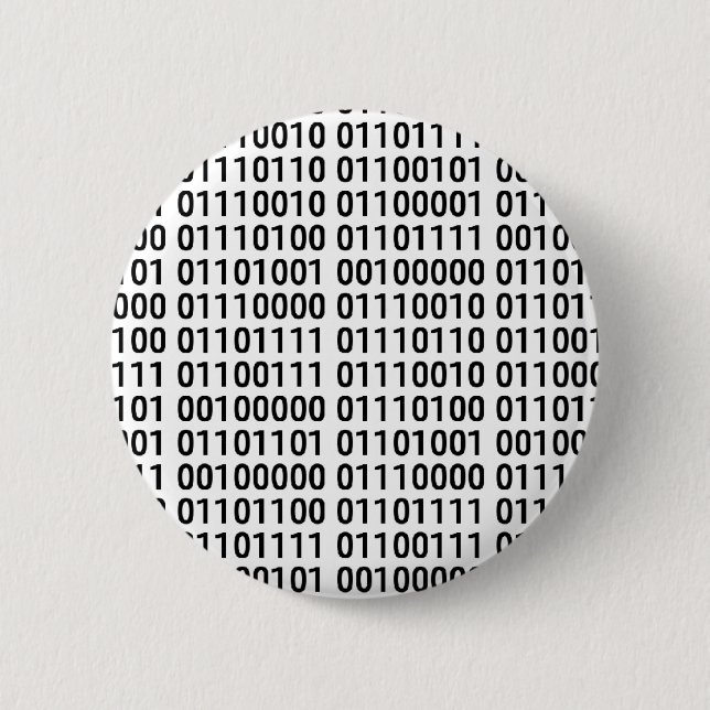 Badge Rond 5 Cm Binaire : J'aime programmer (Devant)