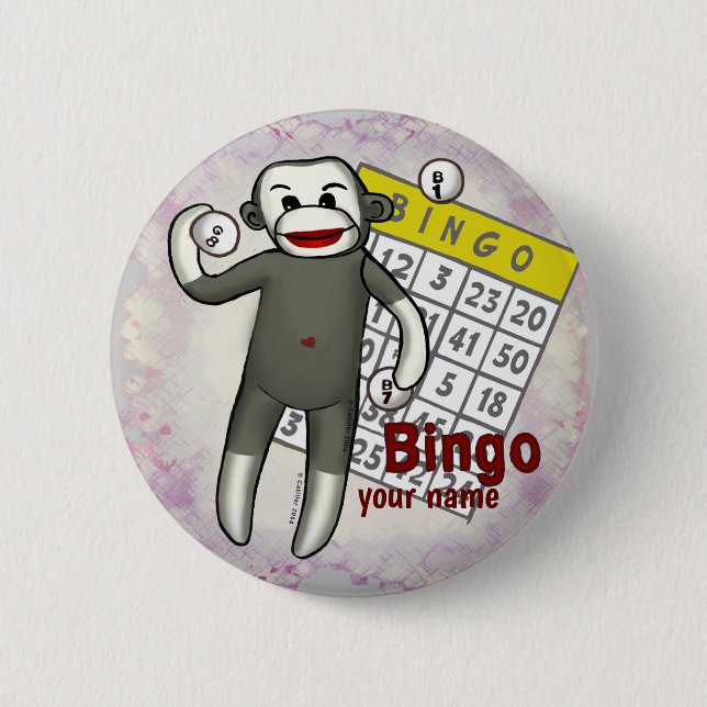 Badge Rond 5 Cm Bingo de singe (Devant)