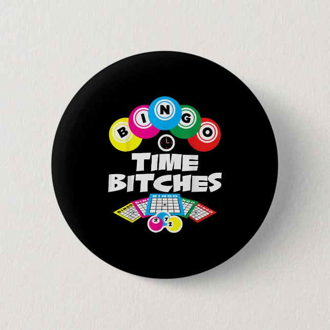 Badge Rond 5 Cm Bingo Time Es Funny Joueur De Bingo Joueur Joueur  (Devant)