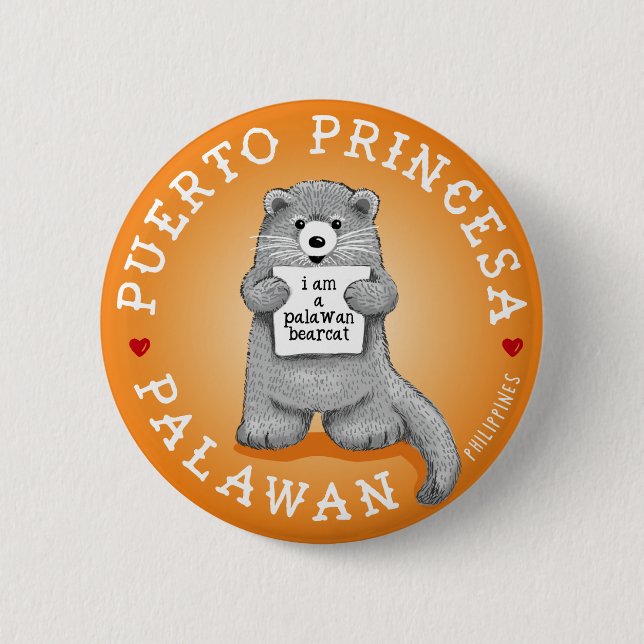 Badge Rond 5 Cm Binturong de Palawan (Devant)