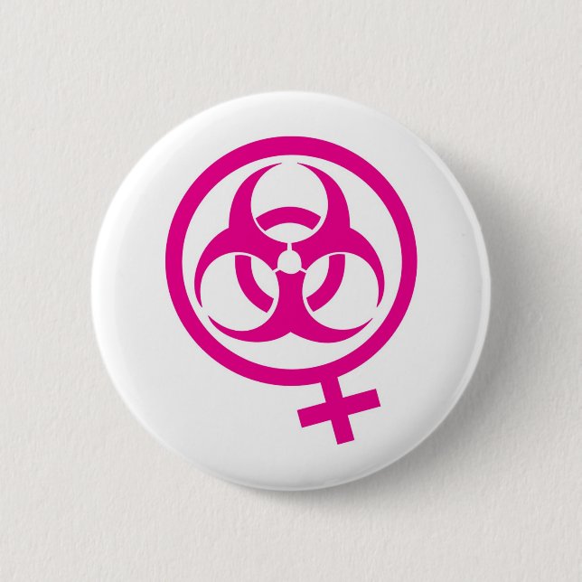 Badge Rond 5 Cm bio femme de risque (Devant)