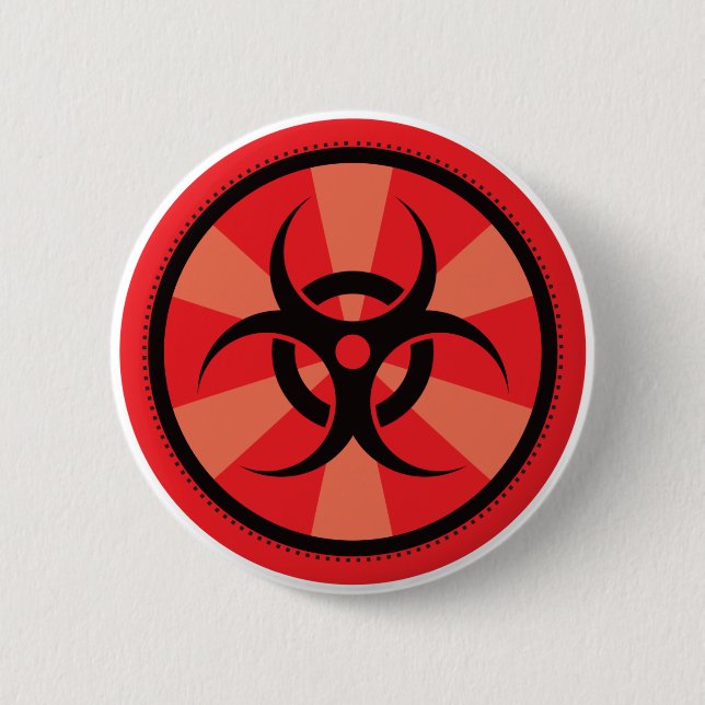 Badge Rond 5 Cm Bio-Risque - rouge (Devant)