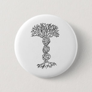 Badge Rond 5 Cm Biologiste de la génétique de l'arbre génétique Jo