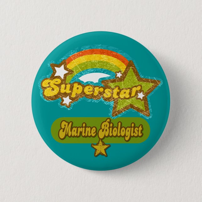 Badge Rond 5 Cm Biologiste de marine de superstar (Devant)