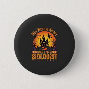 Badge Rond 5 Cm Biologiste d'Halloween Sorcière Maison Hantée Citr