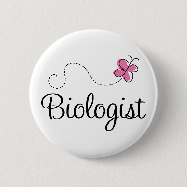 Badge Rond 5 Cm Biologiste mignon rose (Devant)