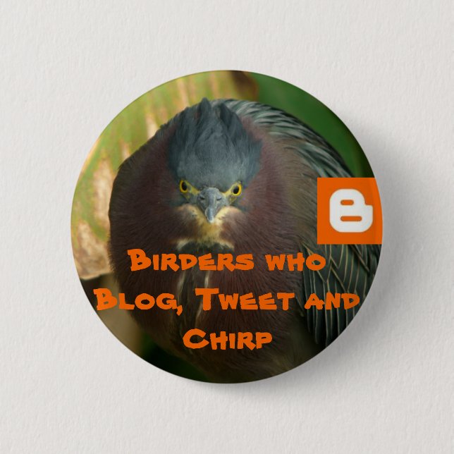 Badge Rond 5 Cm Birders qui blog, bip et gazouillement (Devant)