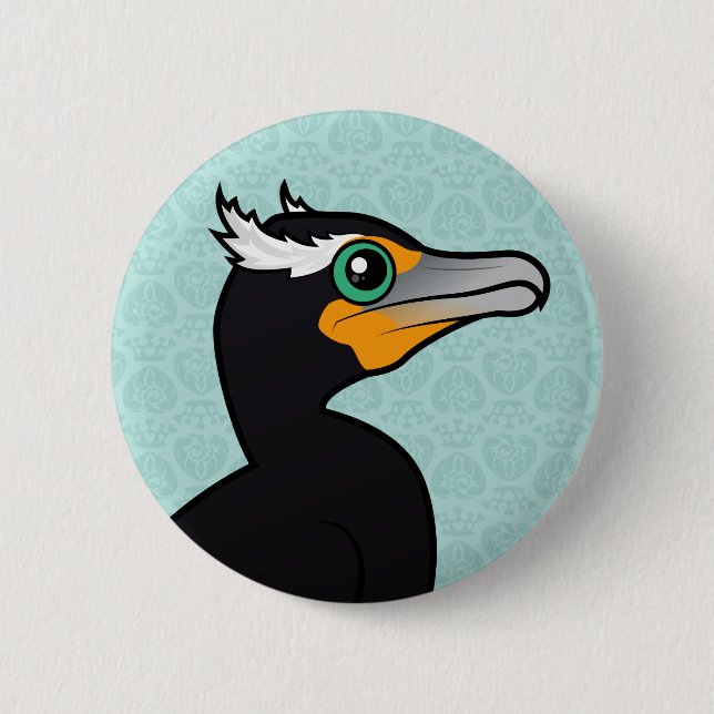 Badge Rond 5 Cm Birdorable Cormorant Double-crêté (Devant)