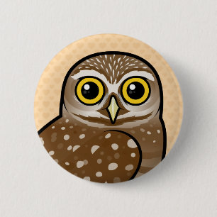 Badge Rond 5 Cm Birdorable creusant le hibou