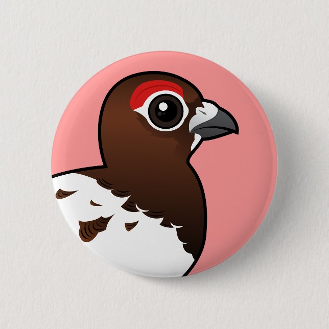 Badge Rond 5 Cm Birdorable Willow Ptarmigan, homme d'été (Devant)