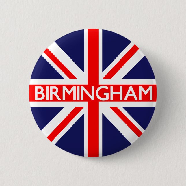Badge Rond 5 Cm Birmingham : Drapeau britannique (Devant)