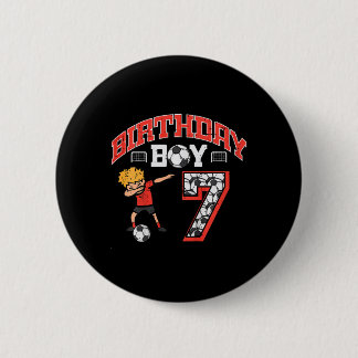 Badge Rond 5 Cm Birthday Boy 7 Soccer Dab 7th Seven Year Old Bday 