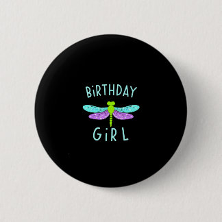 Badge Rond 5 Cm Birthday girl shirt Dragonfly birthday party tee s