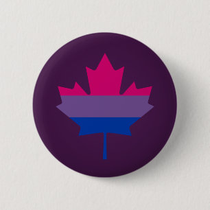 Badge Rond 5 Cm Bisexualité fierté feuille d'érable Bouton