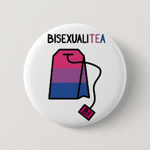 Badge Rond 5 Cm BisexualiTEA Bi Pride Drapeau Thé bisexuel
