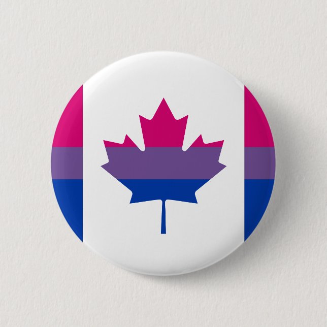 Badge Rond 5 Cm Bisexuality Canadian pride flag Button (Devant)
