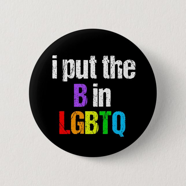 Badge Rond 5 Cm Bisexuel drôle LGBTQ (Devant)