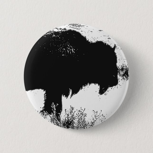Badge Rond 5 Cm Bison - Buffalo (Devant)