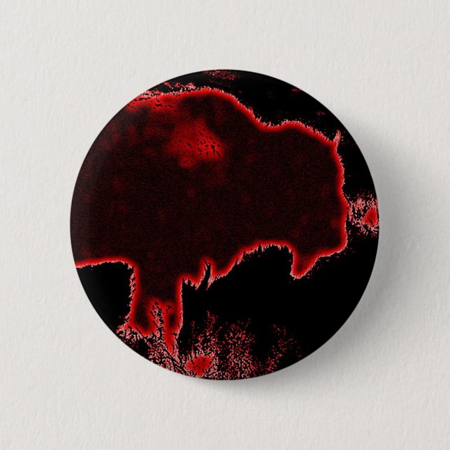 Badge Rond 5 Cm Bison / Buffle (Devant)