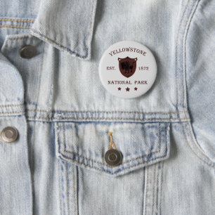 Badge Rond 5 Cm Bison Parc national de Yellowstone