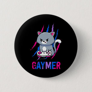 Badge Rond 5 Cm Biual Gaymer Geek Pride Lgbt Vidéo Amateurs de jeu