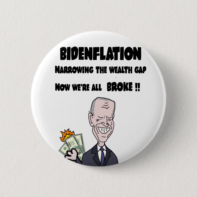 Badge Rond 5 Cm Bizarre anti-Biden L'inflation (Devant)
