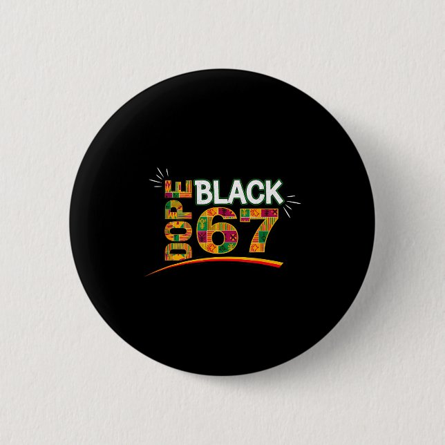 Badge Rond 5 Cm Black 67 Black History Month Six Seven Meme  (Devant)