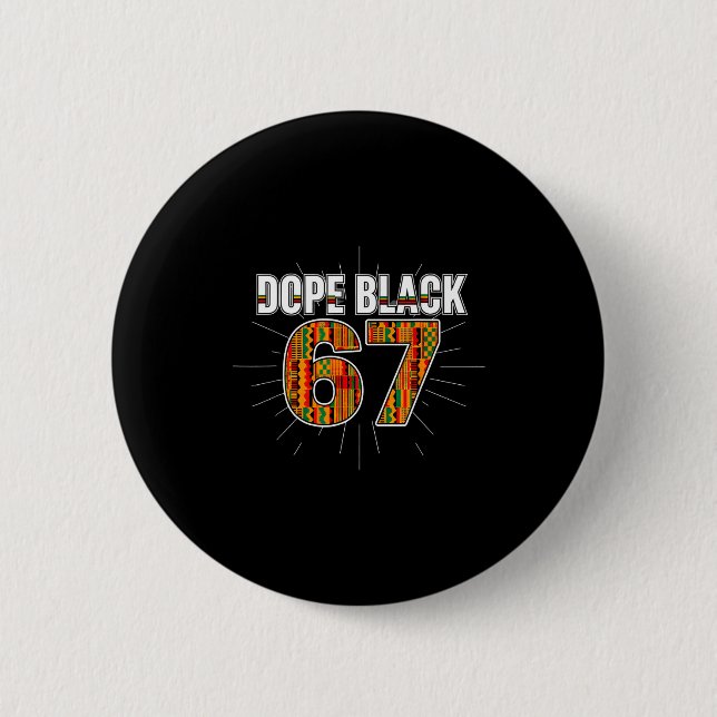 Badge Rond 5 Cm Black 67 Black History Month Six Seven Meme  (Devant)