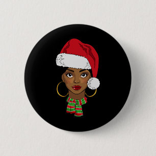 Badge Rond 5 Cm Black African American Père Noël Afro Christmas Me