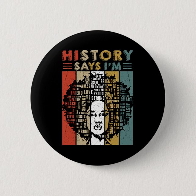 Badge Rond 5 Cm Black Afro Woman (Devant)
