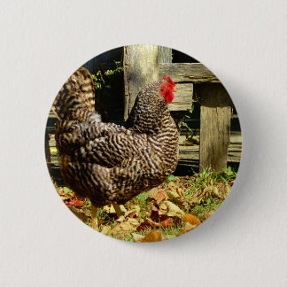 Badge Rond 5 Cm Black and white chicken