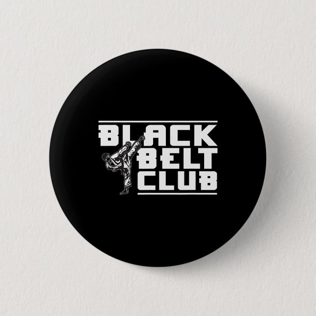 Badge Rond 5 Cm Black Belt Club - Karate Black Belt (Devant)