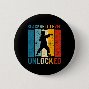 Badge Rond 5 Cm Black Belt Hommes Atteindre Arts Martiaux Karate B