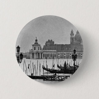 Badge Rond 5 Cm Black Blanc Grand Canal Venise Italie Voyage