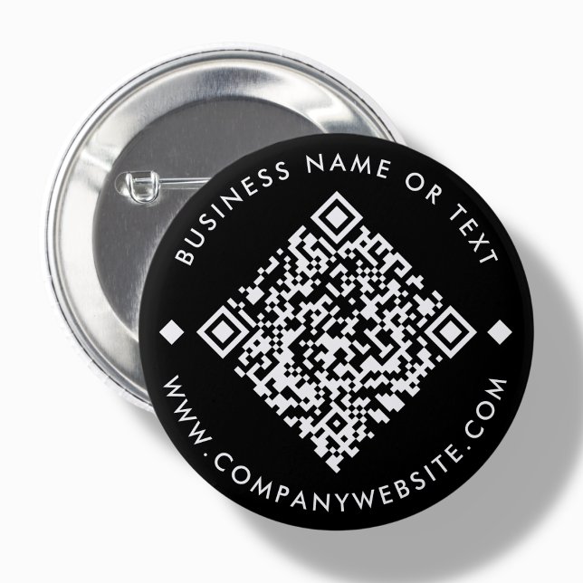 Badge Rond 5 Cm Black | Bouton Code QR professionnel personnalisé (Créateur téléchargé)