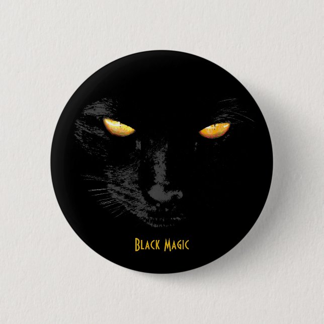 Badge Rond 5 Cm Black Cat Magic personnalisable (Devant)