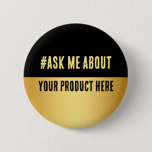 Badge Rond 5 Cm Black & Gold Business Launch Event
