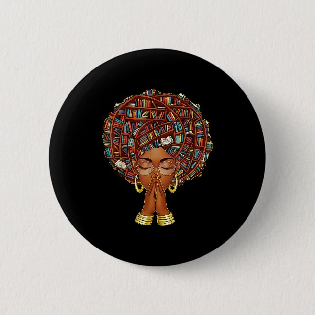 Badge Rond 5 Cm Black History Month Afro Book Lover Women Girls Li (Devant)
