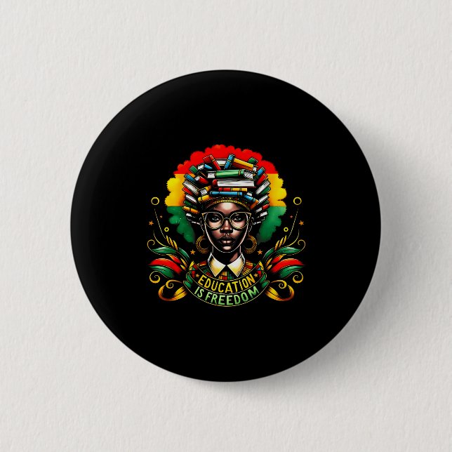 Badge Rond 5 Cm Black History Month Black Leaders African American (Devant)