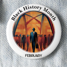 Black History Month Bridge Crossing Pinback Button